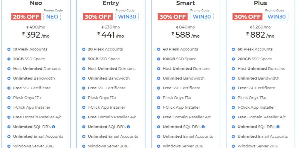 Windows reseller hosting plans